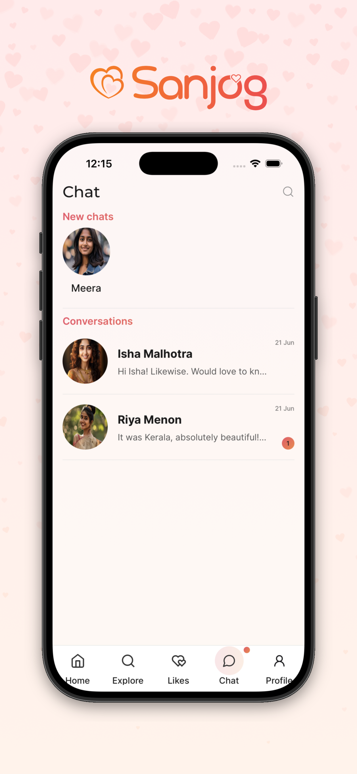 Sanjog chat screen